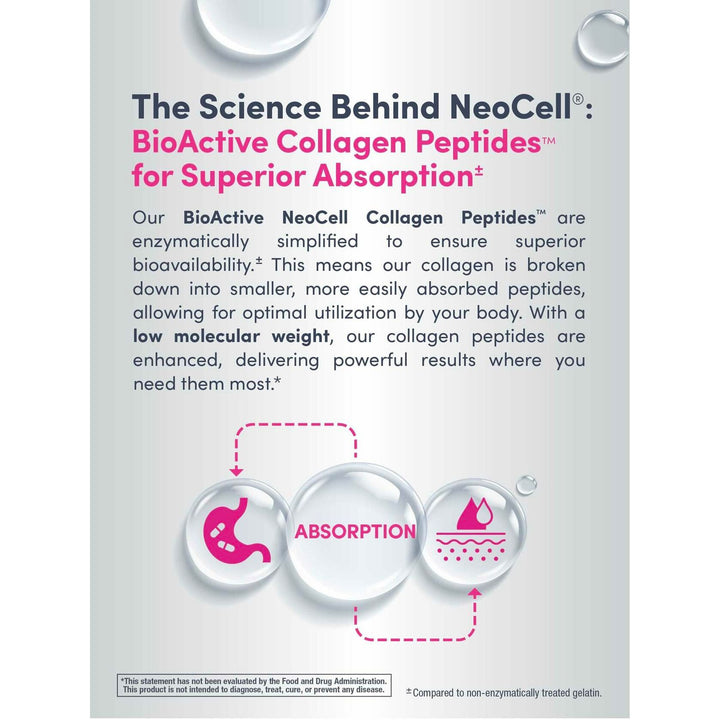 NeoCell Collagen Peptides Powder | 11.6 oz | Grass Fed Bovine | with Biotin and Hyaluronic Acid | Tangerine Twist Flavored | Beauty Infusion Drink Mix | Hair, Skin &amp; Nails - The Oasis of Health