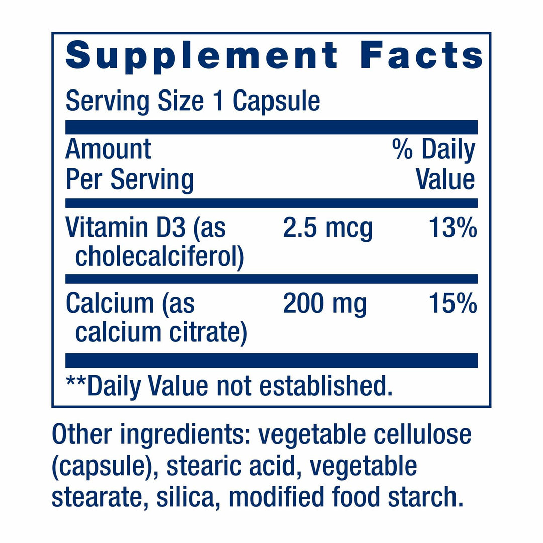 Life Extension Calcium Citrate with Vitamin D, Super-absorbable Calcium to Support Optimal Bone Health, Gluten-Free, Non-GMO, 200 Capsules - The Oasis of Health