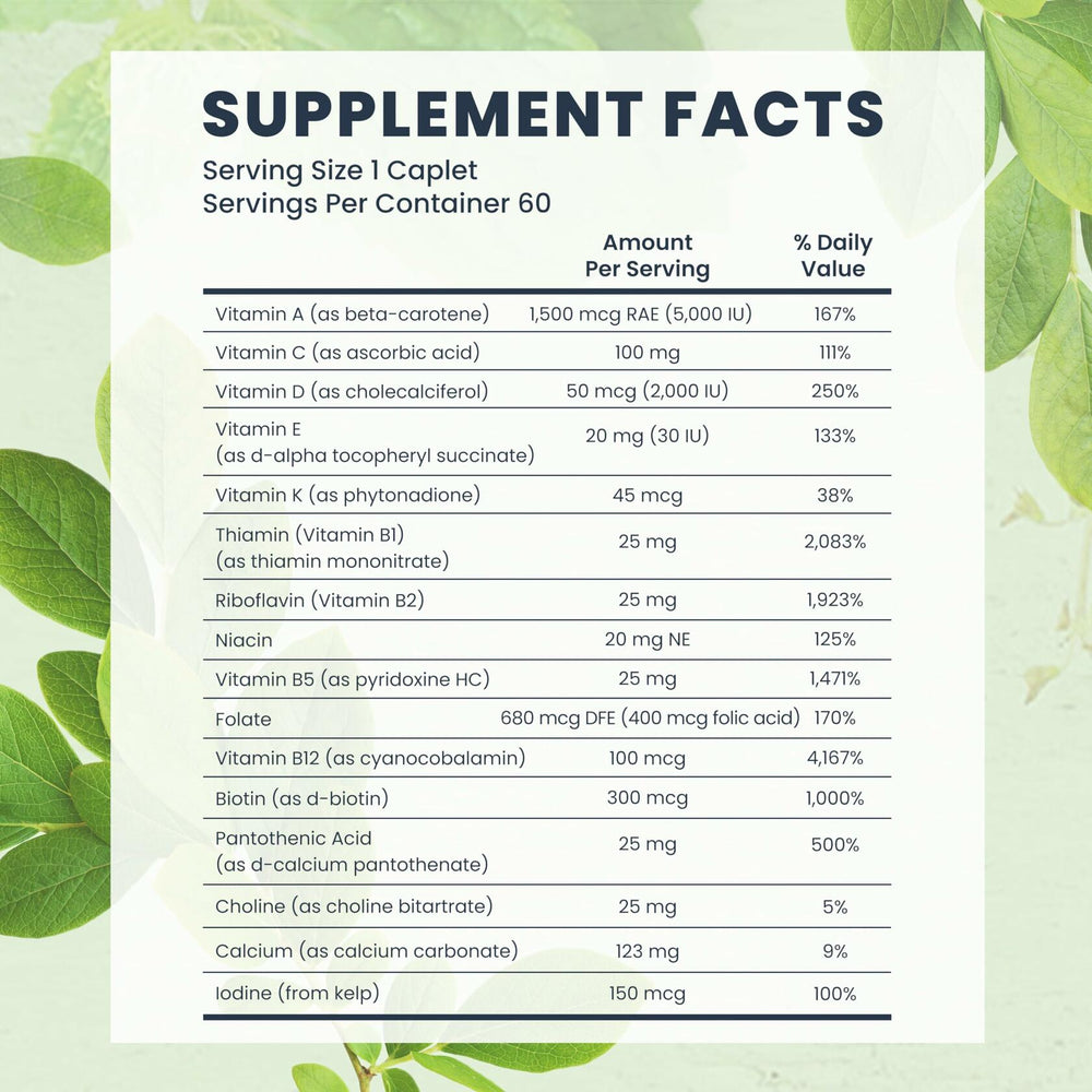 Bio-Tech Pharmacal Essential Multivitamin - Mineral Blend Dietary Supplement - Provides Essential Vitamins and Minerals - Includes Vitamins A, C, D, E, and K - The Oasis of Health