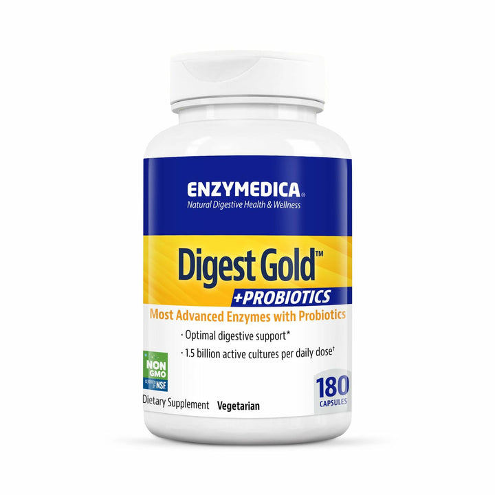 Digest Gold + Probiotics, 2-in-1 Formula for Gut Health, Digestive Enzymes &amp; 1 Billion Active Probiotic Cultures, 180 Count FFP - The Oasis of Health