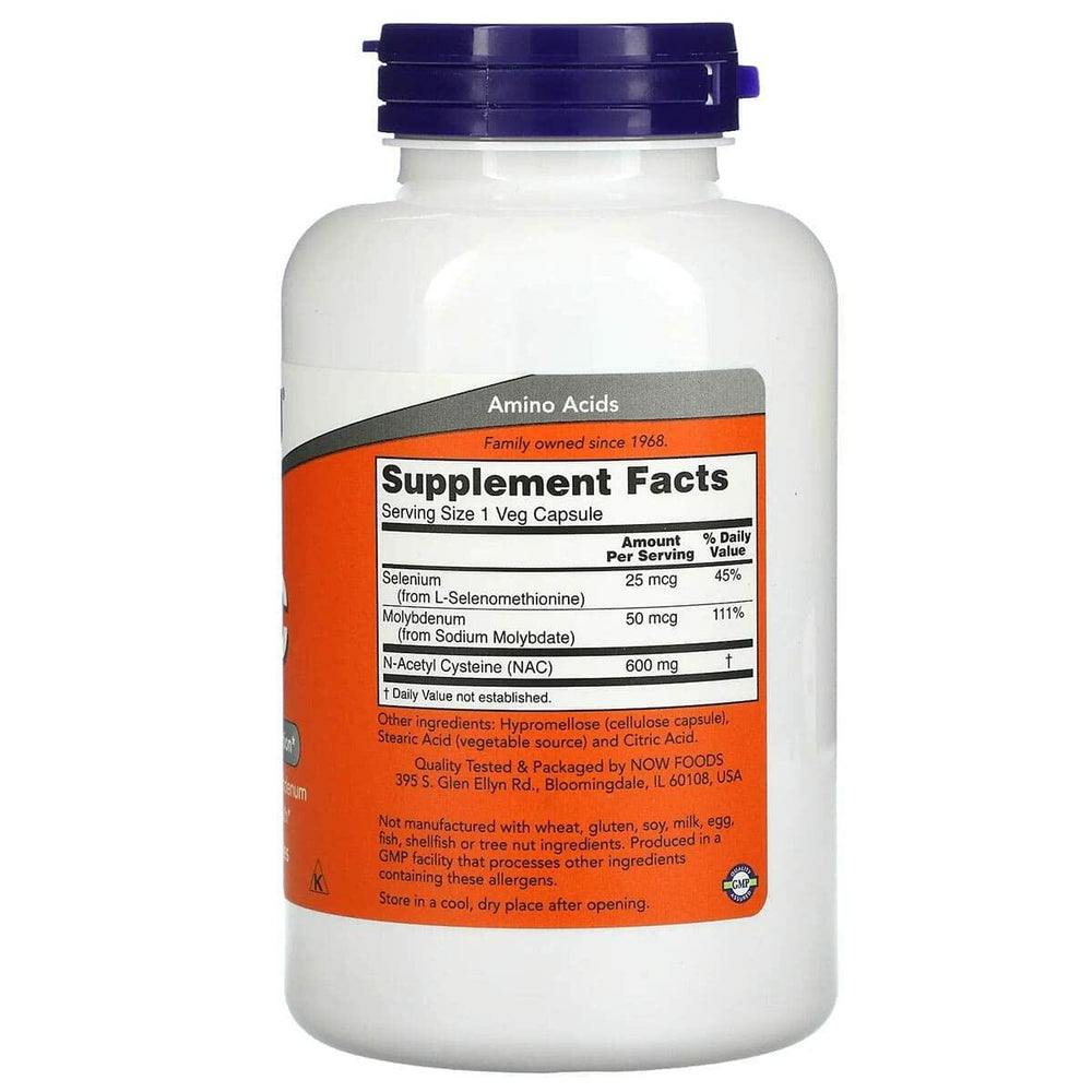 NOW Foods, NAC 600mg with Selenium, 250 Capsules (Pack of 2) - The Oasis of Health