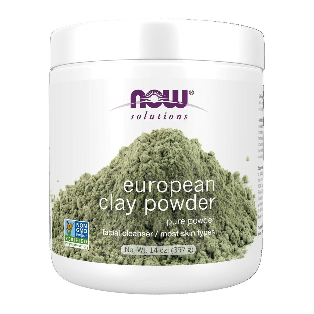 NOW Foods Solutions, European Clay Powder, Pure Powder for a Detox Facial Cleansing Mask, 14-Ounce - The Oasis of Health