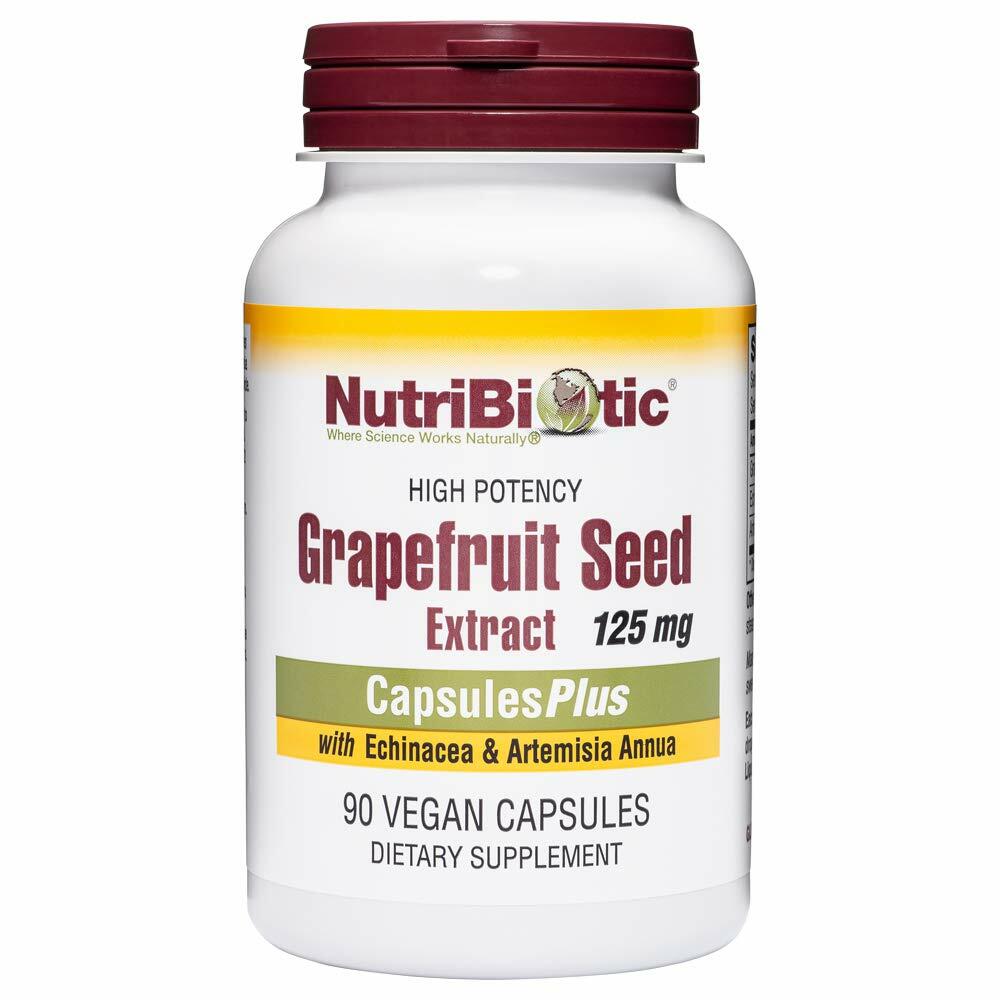 NutriBiotic Grapefruit Seed Extract CapsulesPlus, 125 mg of GSE, 90 Count - The Oasis of Health