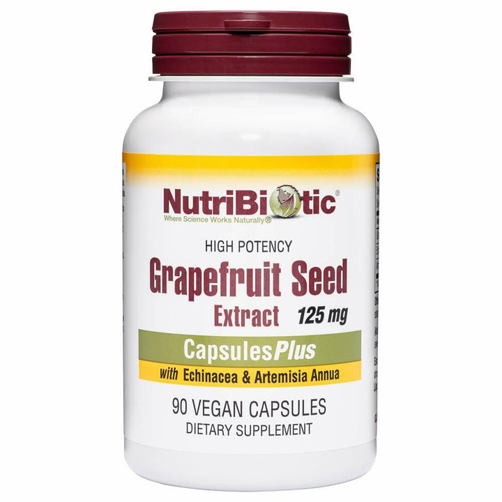 NutriBiotic Grapefruit Seed Extract CapsulesPlus, 125 mg of GSE, 90 Count - The Oasis of Health
