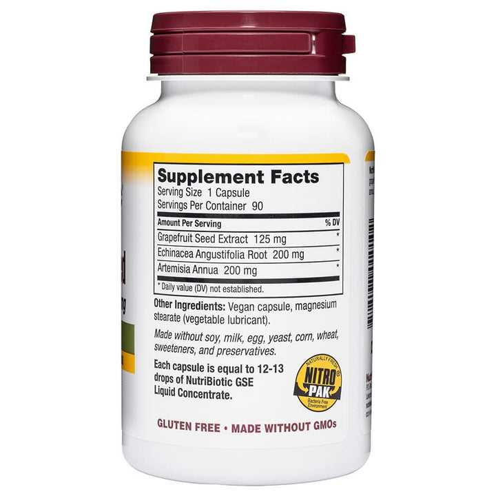 NutriBiotic Grapefruit Seed Extract CapsulesPlus, 125 mg of GSE, 90 Count - The Oasis of Health