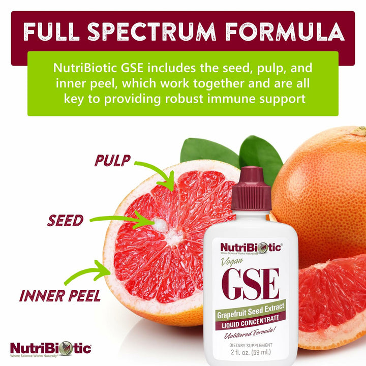 NutriBiotic – GSE, 2 Oz Liquid | The Original Grapefruit Seed Extract Premium Concentrate with Bioflavonoids | Potent Immune &amp; Overall Health Support | Vegan, Gluten Free, Non-GMO - The Oasis of Health