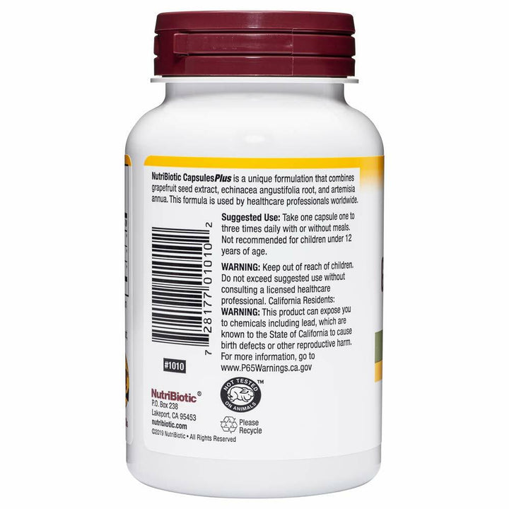 NutriBiotic Grapefruit Seed Extract CapsulesPlus, 125 mg of GSE, 90 Count - The Oasis of Health