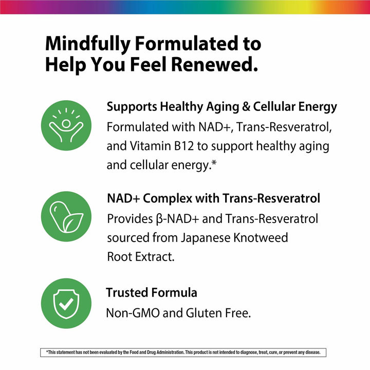 Rainbow Light NAD + Trans-Resveratrol Multi Collagen | 60 Rapid Release Capules | Supports Healthy Aging &amp; Cellular Energy | Non-GMO and Gluten Free - The Oasis of Health