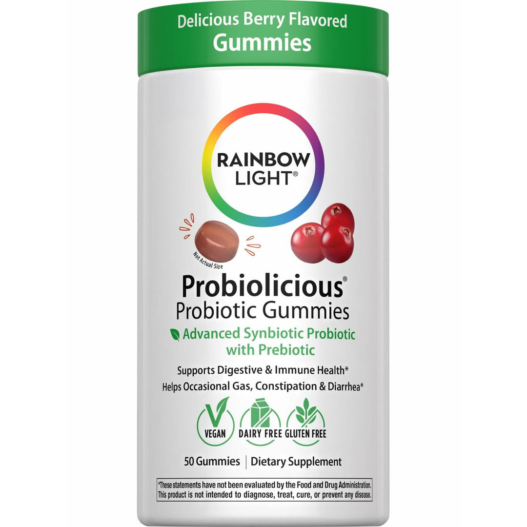Rainbow Light Probiotic Gummies | 50 Count | Advanced Synbiotic with Prebiotic | for Men, Women &amp; Children | Supports Digestive &amp; Immune Health - The Oasis of Health