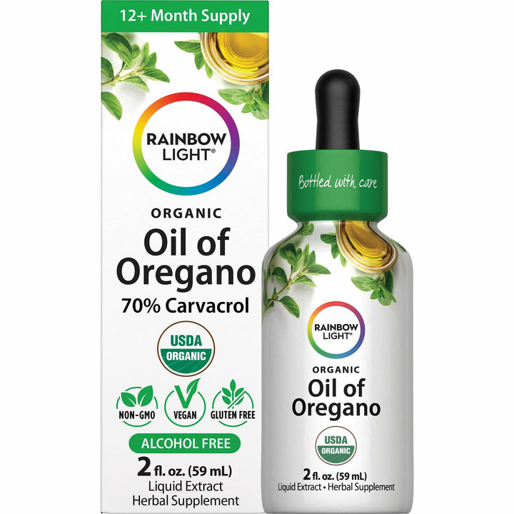Rainbow Light Organic Oil of Oregano | 2 Fl Oz | Alcohol Free Liquid Extract | Non-GMO and Gluten Free Herbal Supplement | for Men and Women - The Oasis of Health
