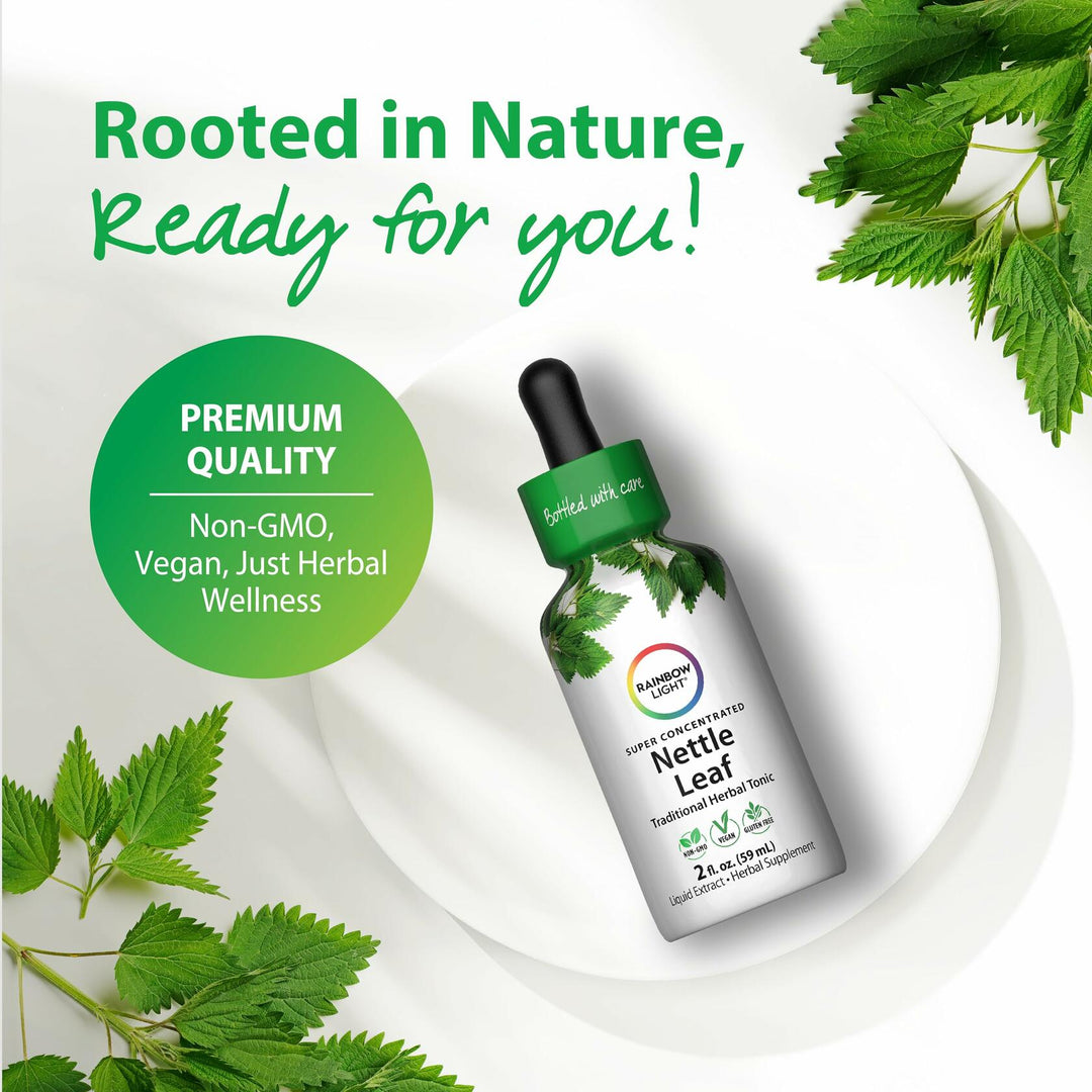 Rainbow Light Nettle Leaf Liquid Extract | 2 Fl Oz | Super Concentrated | Alcohol Free | Non-GMO and Gluten Free Herbal Supplement - The Oasis of Health