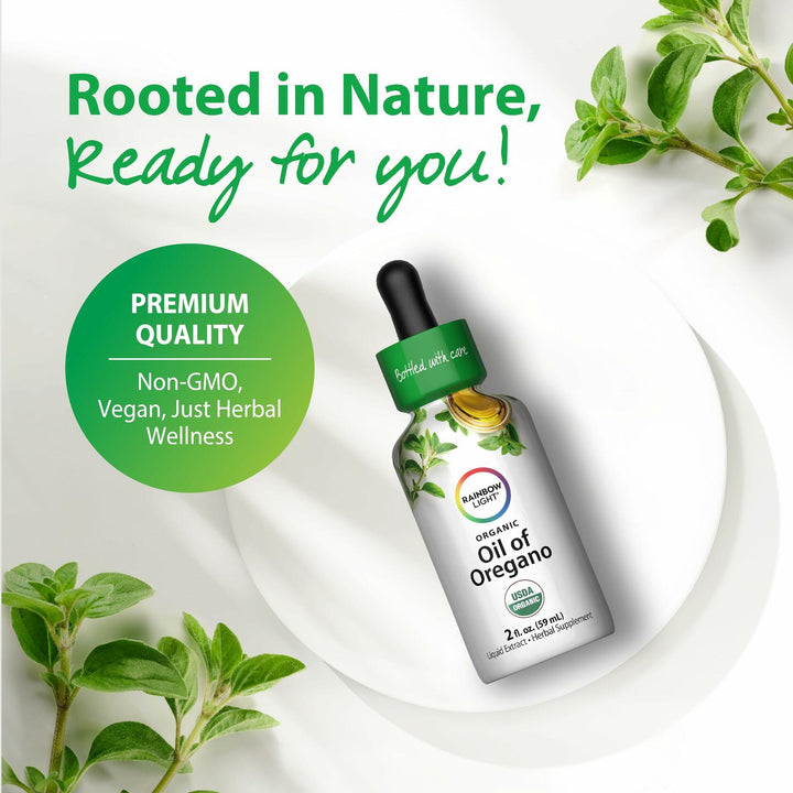 Rainbow Light Organic Oil of Oregano | 2 Fl Oz | Alcohol Free Liquid Extract | Non-GMO and Gluten Free Herbal Supplement | for Men and Women - The Oasis of Health