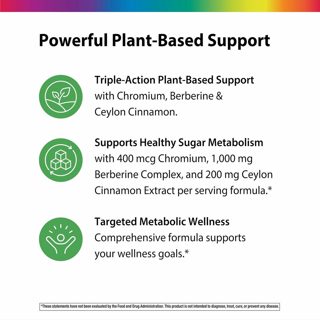 Rainbow Light Berberine Supplement with Ceylon Cinnamon | 60 Capsules | 1,000mg | Plus Chromium | Sourced from 4 Potent Herbs - The Oasis of Health