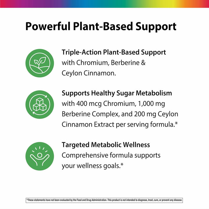 Rainbow Light Berberine Supplement with Ceylon Cinnamon | 60 Capsules | 1,000mg | Plus Chromium | Sourced from 4 Potent Herbs - The Oasis of Health