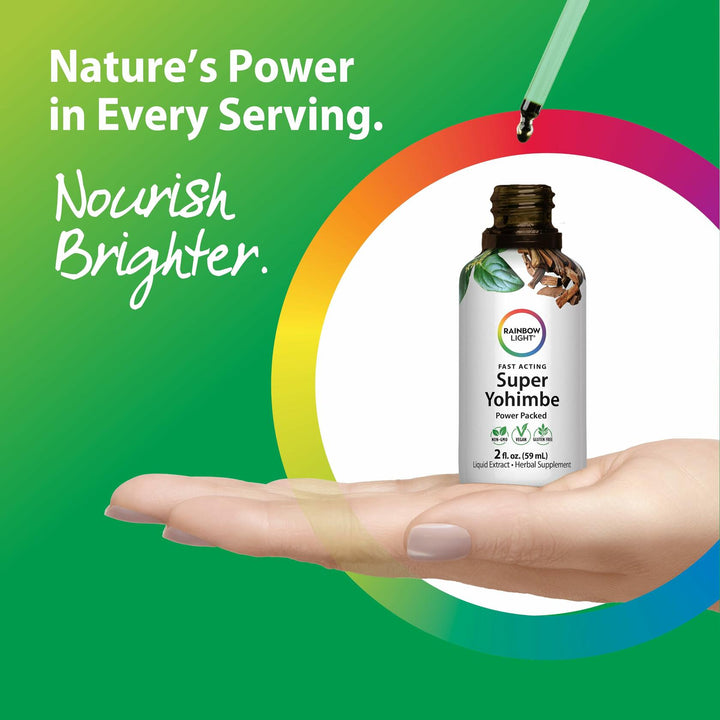 Rainbow Light Super Yohimbe Extract | 2 Fl Oz | Fast Acting, Power Packed Formula | Alcohol Free | Non-GMO and Gluten Free Herbal Supplement | for Men and Women - The Oasis of Health