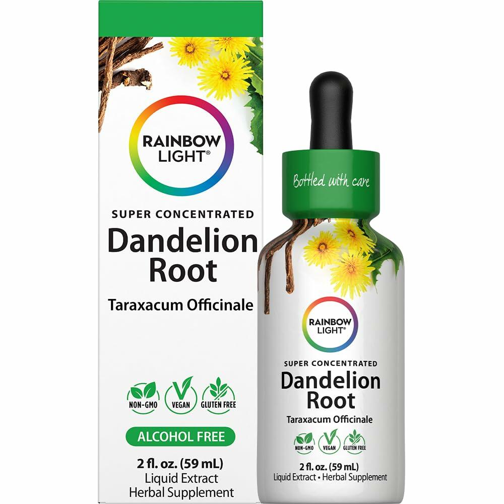 Rainbow Light Dandelion Root Extract Supplement | 2 Fl Oz | Super Concentrated | Alcohol Free | Non-GMO and Gluten Free - The Oasis of Health