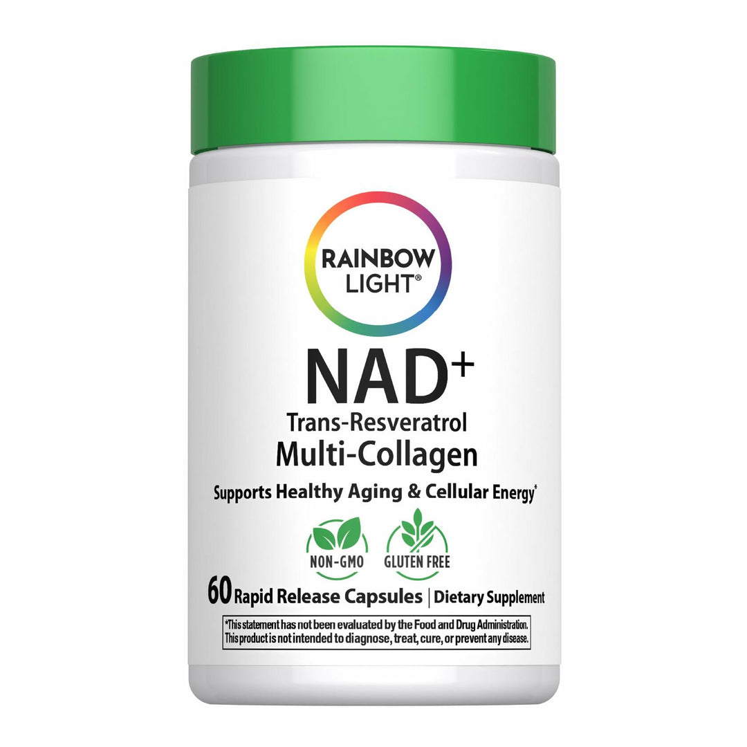 Rainbow Light NAD + Trans-Resveratrol Multi Collagen | 60 Rapid Release Capules | Supports Healthy Aging &amp; Cellular Energy | Non-GMO and Gluten Free - The Oasis of Health