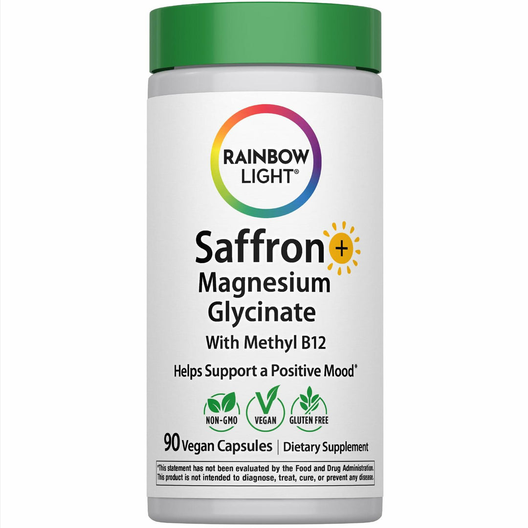 Saffon Extract + Magnesium Glycinate Supplement | 90 Capsules | with Methyl B12 | Helps Support a Positive Mood | Vegan, Non-GMO and Gluten Free - The Oasis of Health