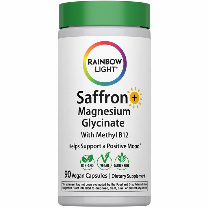 Saffon Extract + Magnesium Glycinate Supplement | 90 Capsules | with Methyl B12 | Helps Support a Positive Mood | Vegan, Non-GMO and Gluten Free - The Oasis of Health