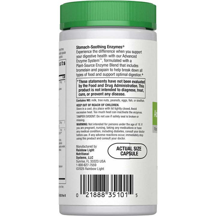 Rainbow Light Advanced Enzyme System Capsules, 90 Count - The Oasis of Health