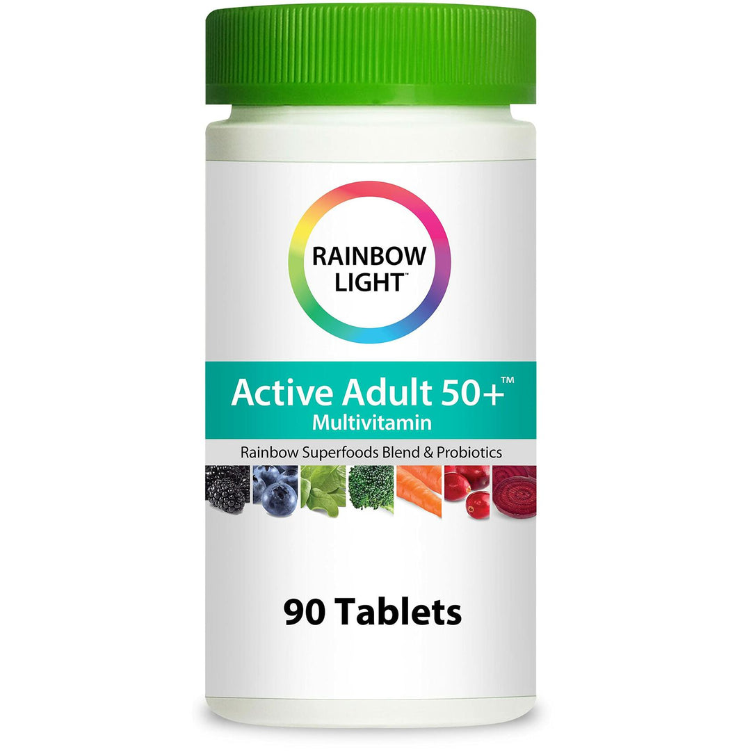 Rainbow Light Adult Multivitamin, Vitamins C &amp; Zinc, B Complex &amp; Choline, Calcium &amp; Vitamin D Supports Bone Health, Energy &amp; Immune Support, Non-GMO, Vegetarian, 90 Tablets - The Oasis of Health