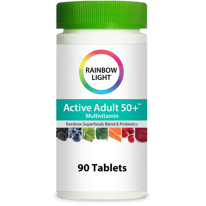 Rainbow Light Adult Multivitamin, Vitamins C &amp; Zinc, B Complex &amp; Choline, Calcium &amp; Vitamin D Supports Bone Health, Energy &amp; Immune Support, Non-GMO, Vegetarian, 90 Tablets - The Oasis of Health