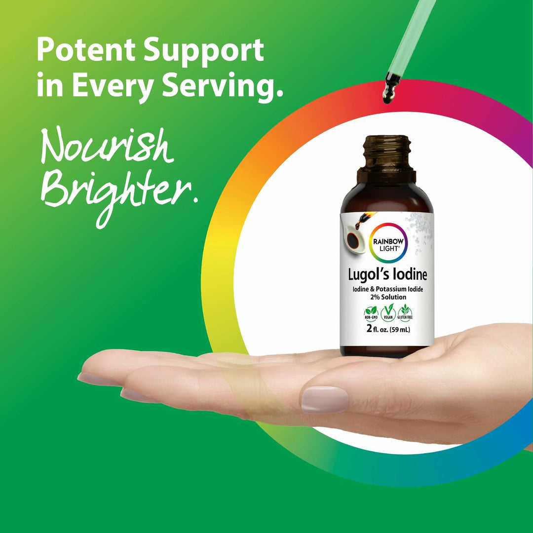 Rainbow Light Lugols 2 Percent Iodine Solution | 2 fl oz | Iodine &amp; Potassium Iodide 2% | Liquid Drops - The Oasis of Health