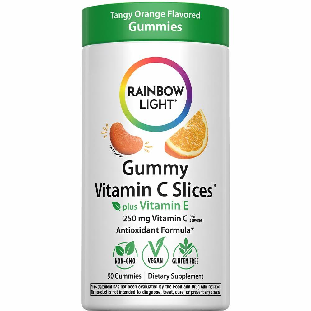 Rainbow Light Vitamin C Gummies with Vitamin E | 90 Count | Supports Immune &amp; Antioxidant Health for Adults &amp; Kids | Tangy Orange Flavor - The Oasis of Health