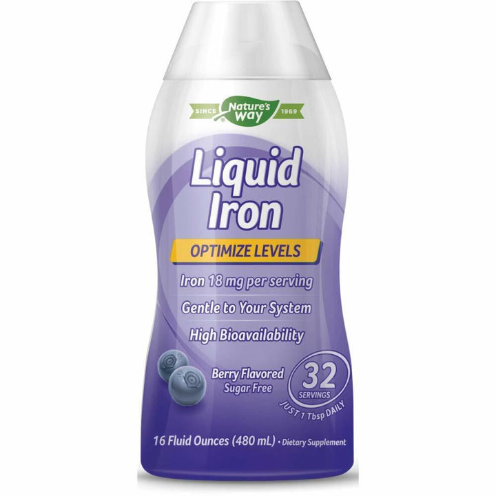Liquid Iron - Natural Berry Flavor 16 fl Ounce Liquid - The Oasis of Health