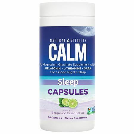 Nature s Vitality CALM Sleep Magnesium Glycinate 60 Vegan Capsules - The Oasis of Health