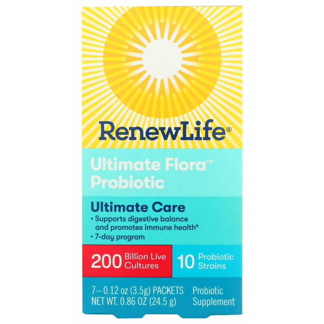 Renew Life Ultimate Flora Adult Ultimate Care Probiotic, 200 Billion, 7 Packets (Package May Vary) - The Oasis of Health