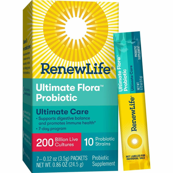 Renew Life Adult Probiotic - Ultimate Flora Probiotic Extra Care, Probiotic Supplement - 200 billion - 7 Day Program, 7 Packets (Packaging May Vary) - The Oasis of Health