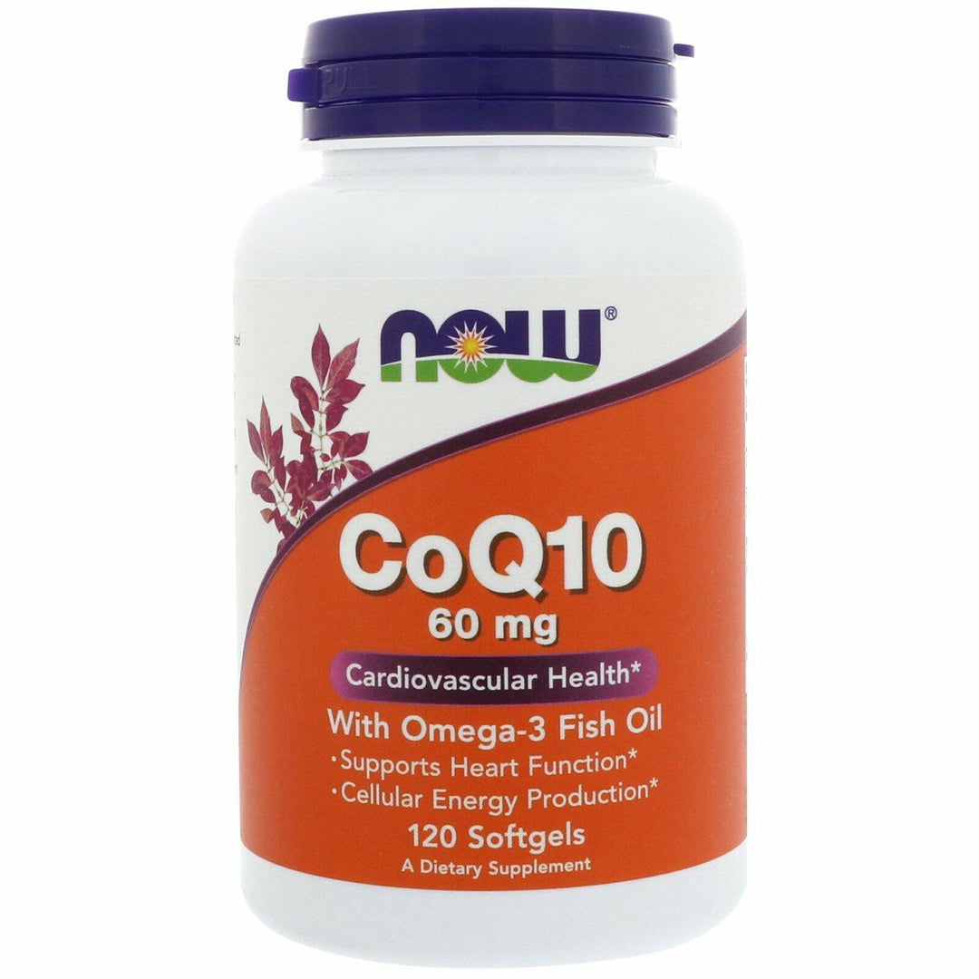 NOW Foods CoQ10 w/Omega 3 Fish Oils, 60 mg, 120 Sgels (Pack of 4) - The Oasis of Health