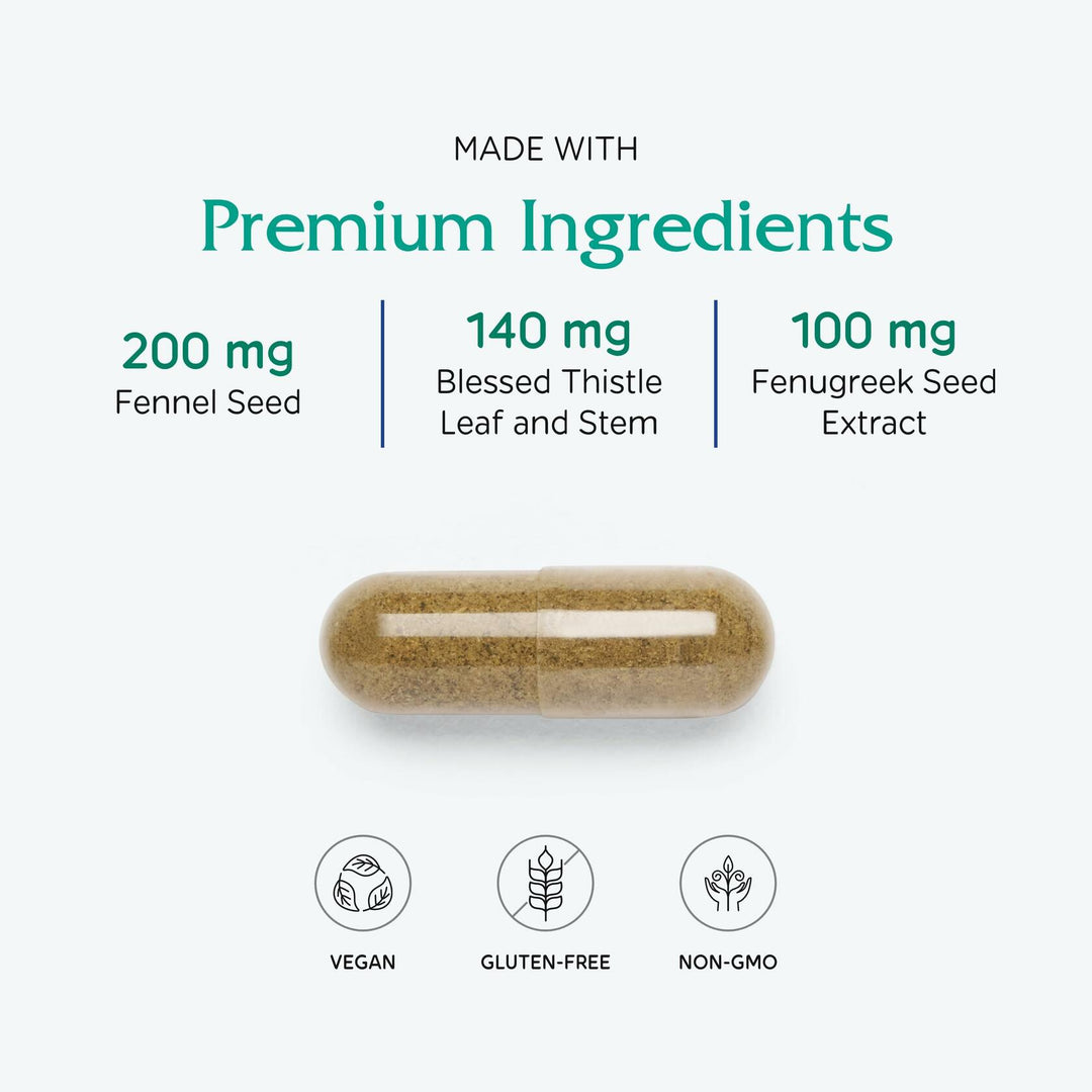 Vitanica Lactation Blend, Lactation Supplement, Breastfeeding Support Increase Breast Milk Supply and Flow, Organic Fennel, Milk Thistle, Fenugreek Seed and More, Non-GMO, Vegan, 60 Capsules - The Oasis of Health