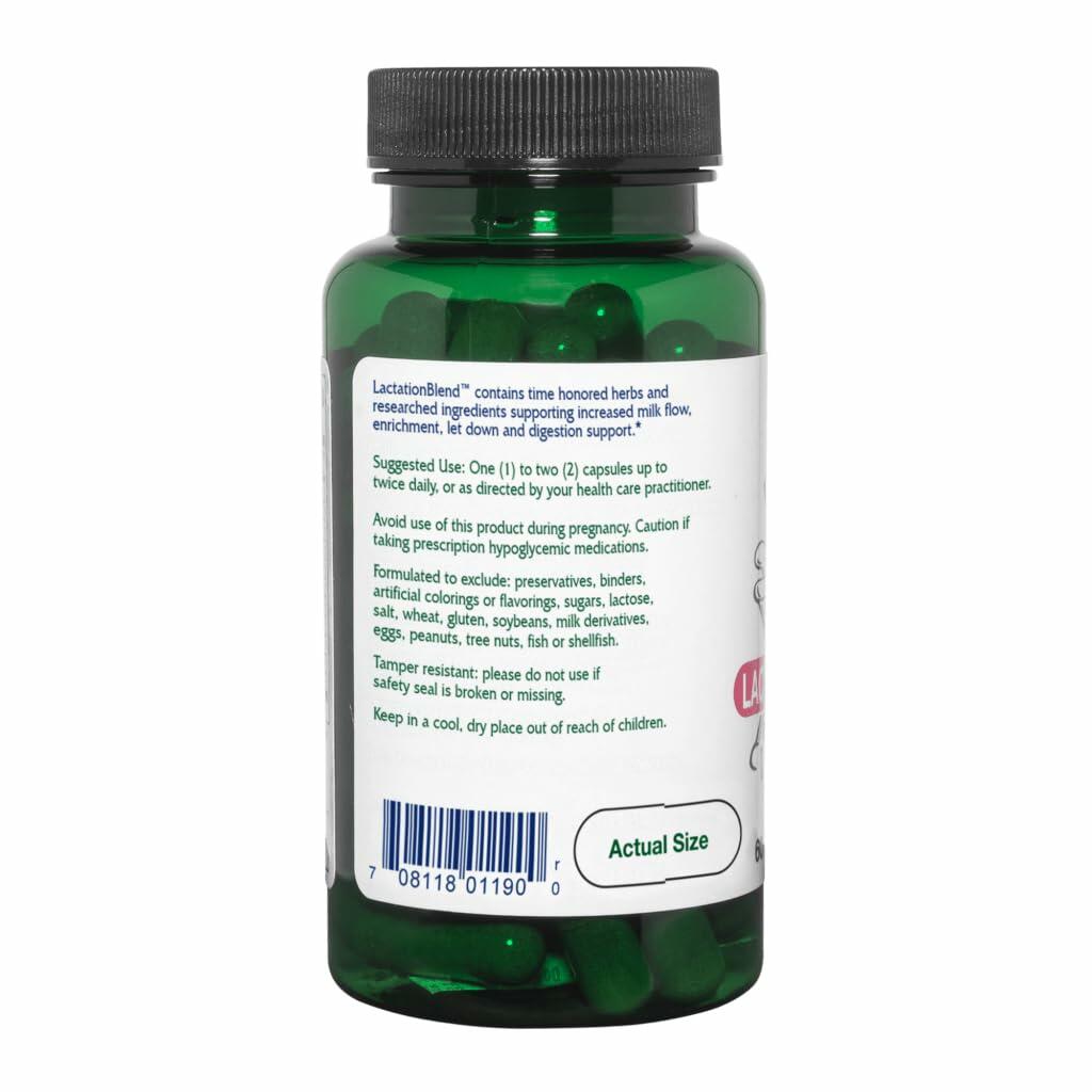 Vitanica Lactation Blend, Lactation Supplement, Breastfeeding Support Increase Breast Milk Supply and Flow, Organic Fennel, Milk Thistle, Fenugreek Seed and More, Non-GMO, Vegan, 60 Capsules - The Oasis of Health