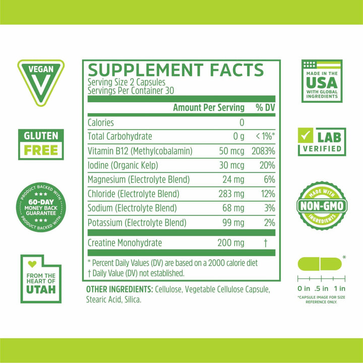 ZHOU Fast Support - Fasting Electrolytes No Sugar, Fasting Salts Supplement for Intermittent Fasting for Women &amp; Men with Magnesium, Sodium Chloride &amp; Potassium - 60 Veggie Capsules