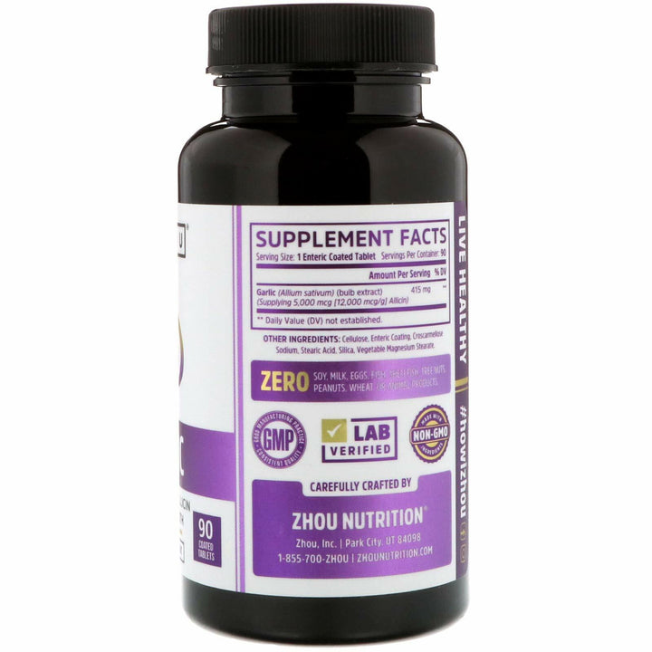 ZHOU NUTRITION Extra Strength Garlic, 90 CT