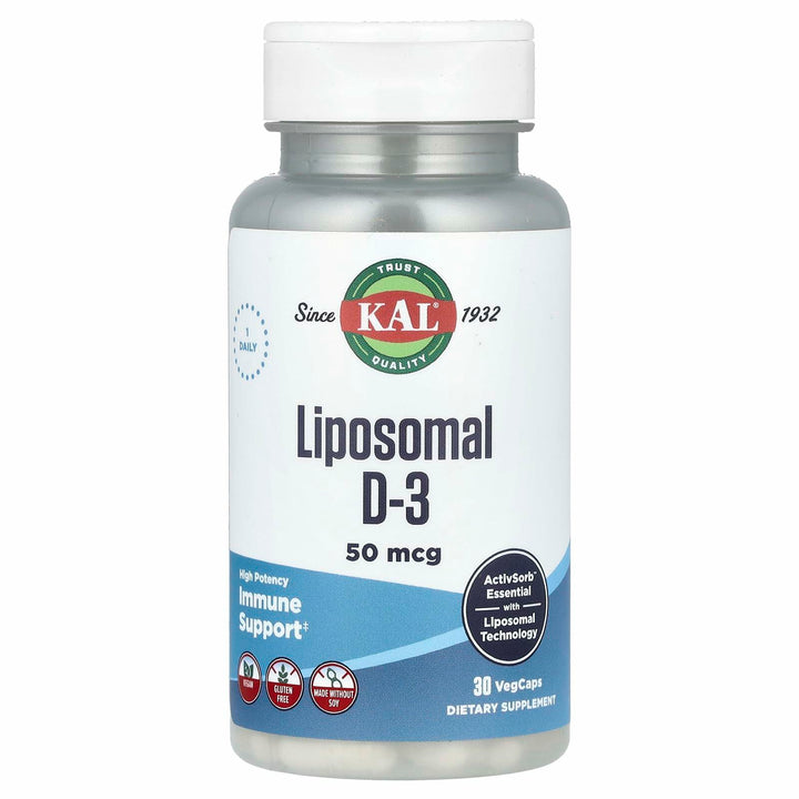 KAL Liposomal D-3, High Potency, 50 mcg, 30 VegCaps