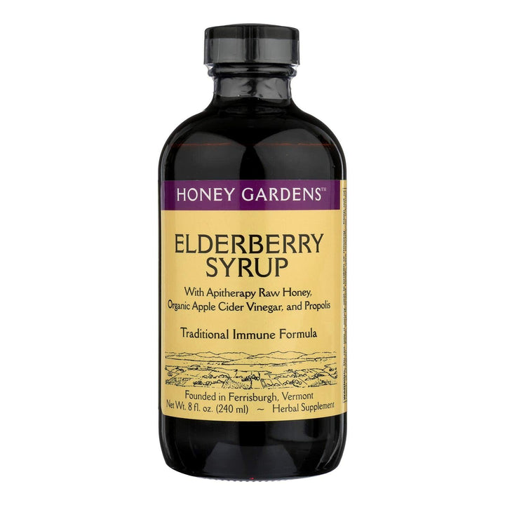 Traditional Formula Elderberry &amp; Honey Immune Syrup Honey Gardens 8 oz Liquid