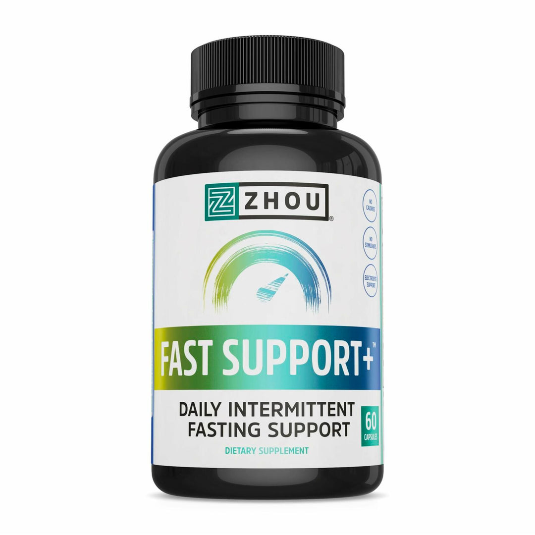ZHOU Fast Support - Fasting Electrolytes No Sugar, Fasting Salts Supplement for Intermittent Fasting for Women &amp; Men with Magnesium, Sodium Chloride &amp; Potassium - 60 Veggie Capsules