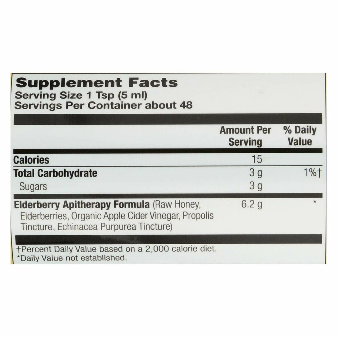 Traditional Formula Elderberry &amp; Honey Immune Syrup Honey Gardens 8 oz Liquid
