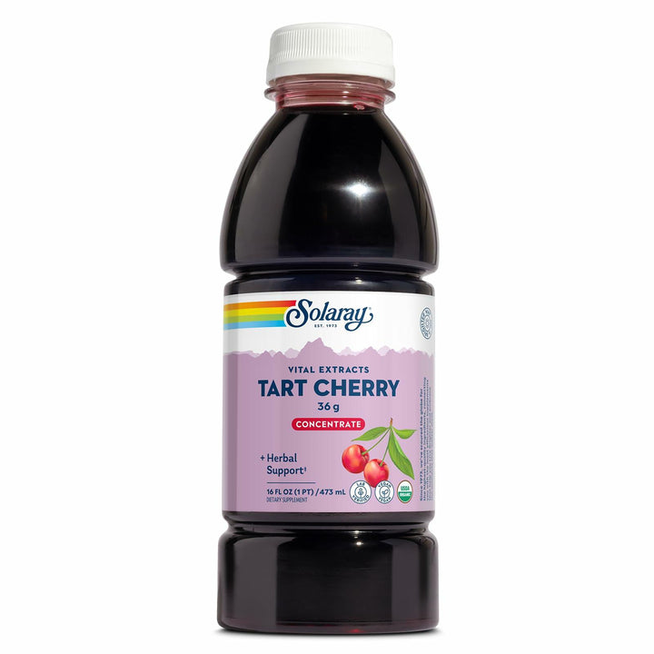 Solaray Organic Tart Cherry Juice Concentrate, 100% Juice Concentrate from Organic Tart Cherries for Overall Well-Being - Vegan, Lab Verified, 60-Day Guarantee, 15 Servings, 16 fl oz