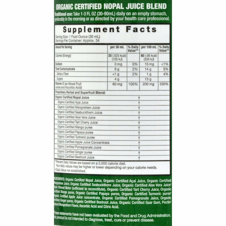 Dynamic Health Organic Certified Nopal Juice Blend Nopal -- 33.8 fl oz