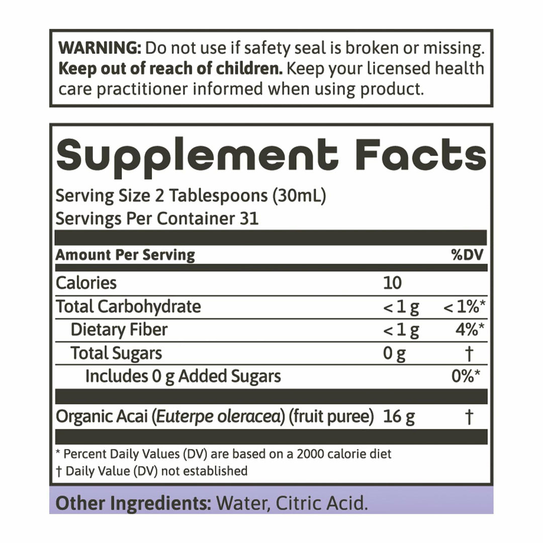 Dynamic Health Acai Gold | Organic Acai 100% Juice | Vegetarian, No Gluten or BPA, Dietary Supplement | 32oz, 32 Serv