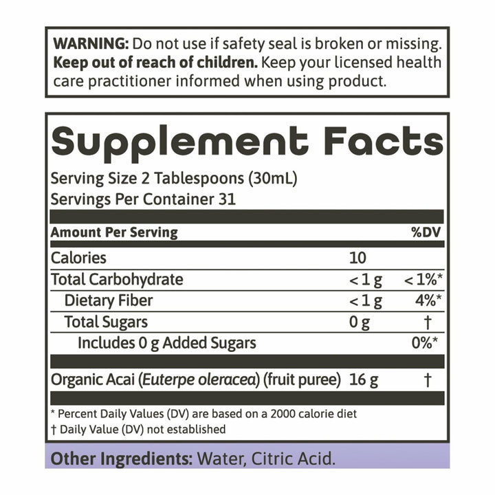 Dynamic Health Acai Gold | Organic Acai 100% Juice | Vegetarian, No Gluten or BPA, Dietary Supplement | 32oz, 32 Serv