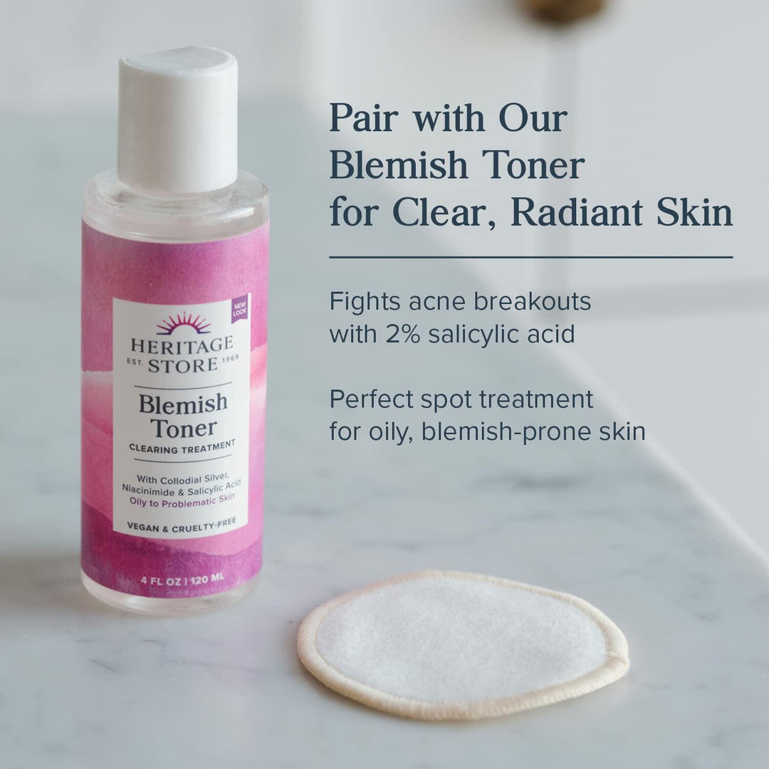 HERITAGE STORE Rosewater &amp; Vinegar - Exfoliating Toner with Apple Cider Vinegar - Oily to Combination Skin - Refreshing Facial Mist Cleans, Refines Pores and Clarifies Skin Hypoallergenic, Vegan, 8oz