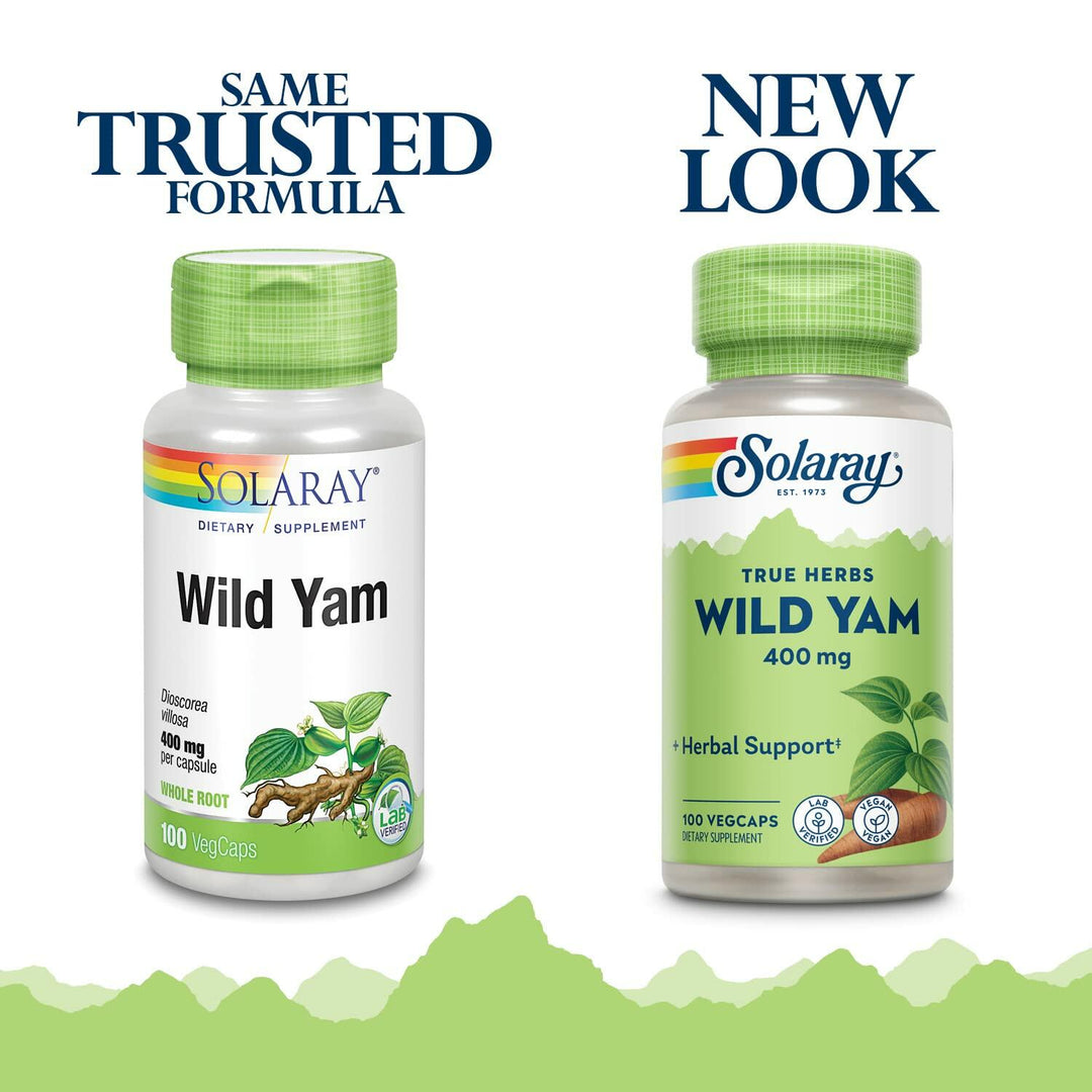 SOLARAY Wild Yam Root Capsules, 400 mg | 100 Count