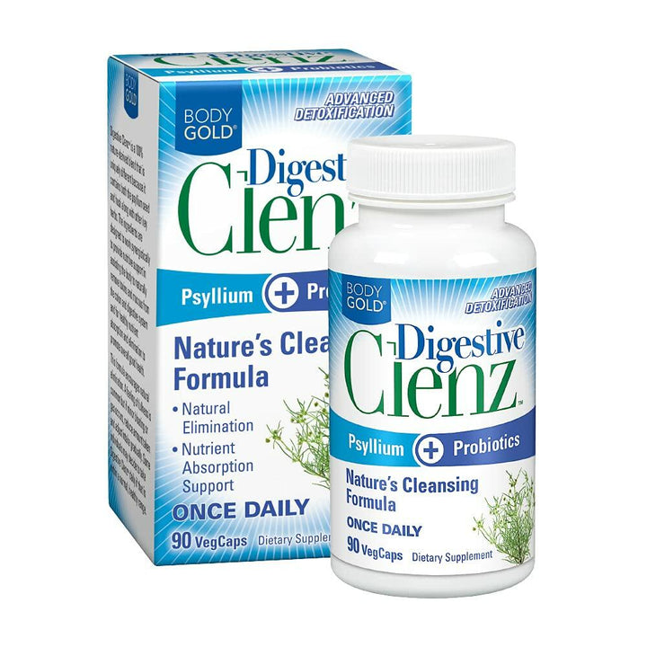 Body Gold Digestive Clenz | Healthy Detoxification, Elimination &amp; Nutrient Absorption Support | 30 Servings, 90 VegCaps