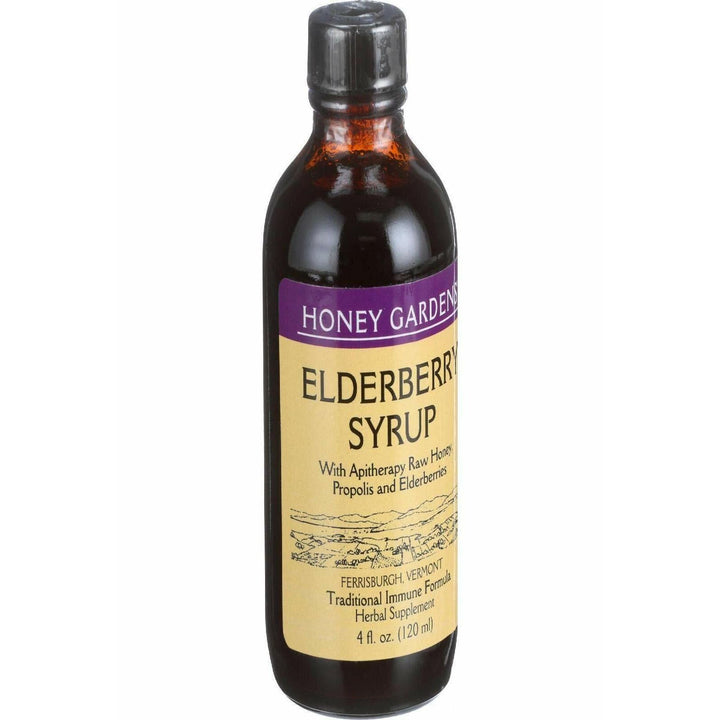 Honey Garden APIARIES Apitherapy Elderberry Honey Syrup, 4 FZ