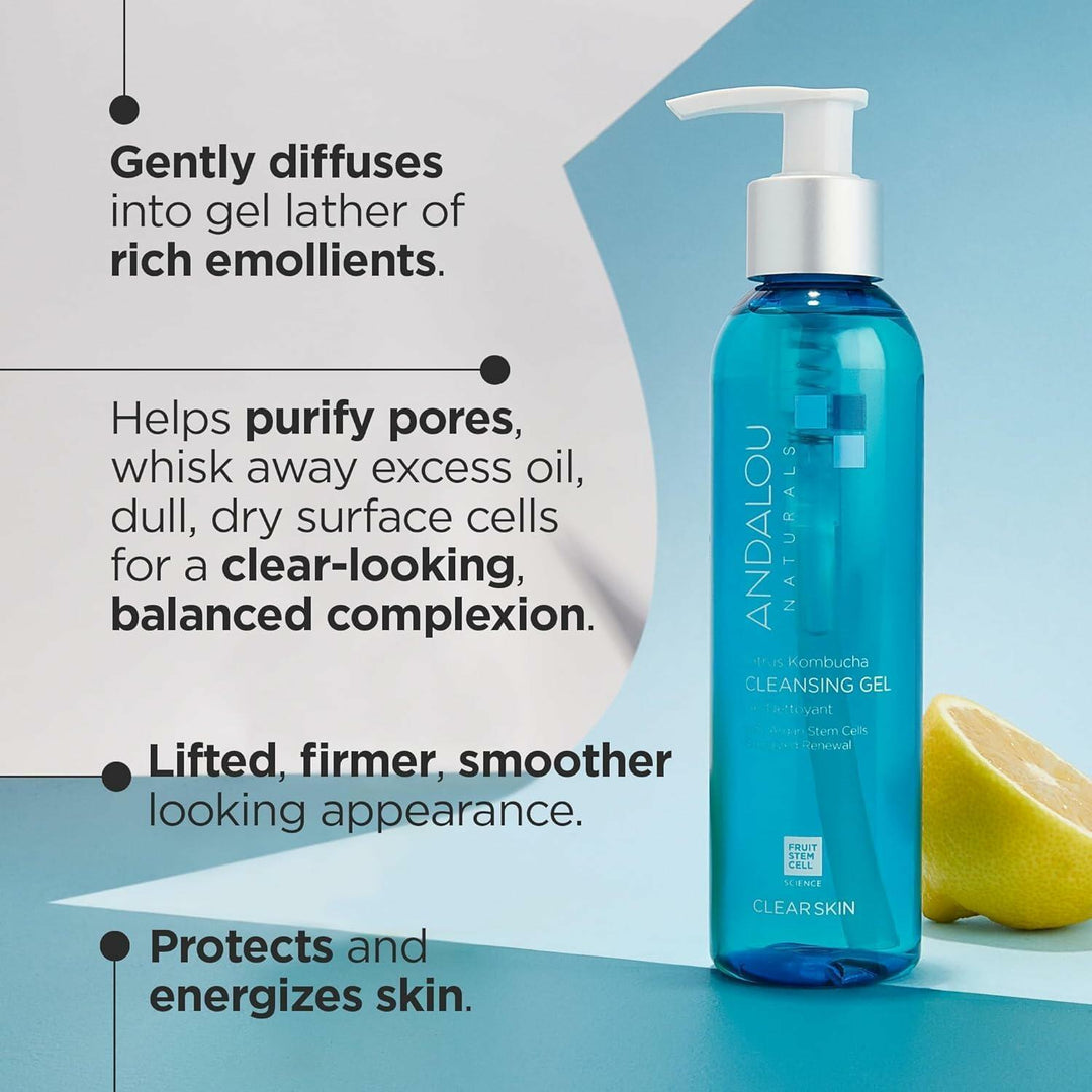 Andalou Naturals Cleansing Gel, Citrus Kombucha, 6 Fl Oz (Pack of 2)